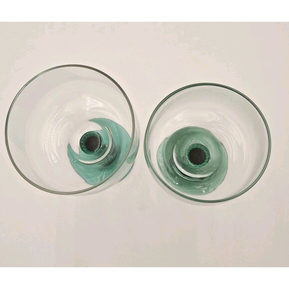 Libbey Margarita Cactus Stem Glasses, Green, Southwestern Fiesta Mixed Set of 2 - Picture 6 of 10